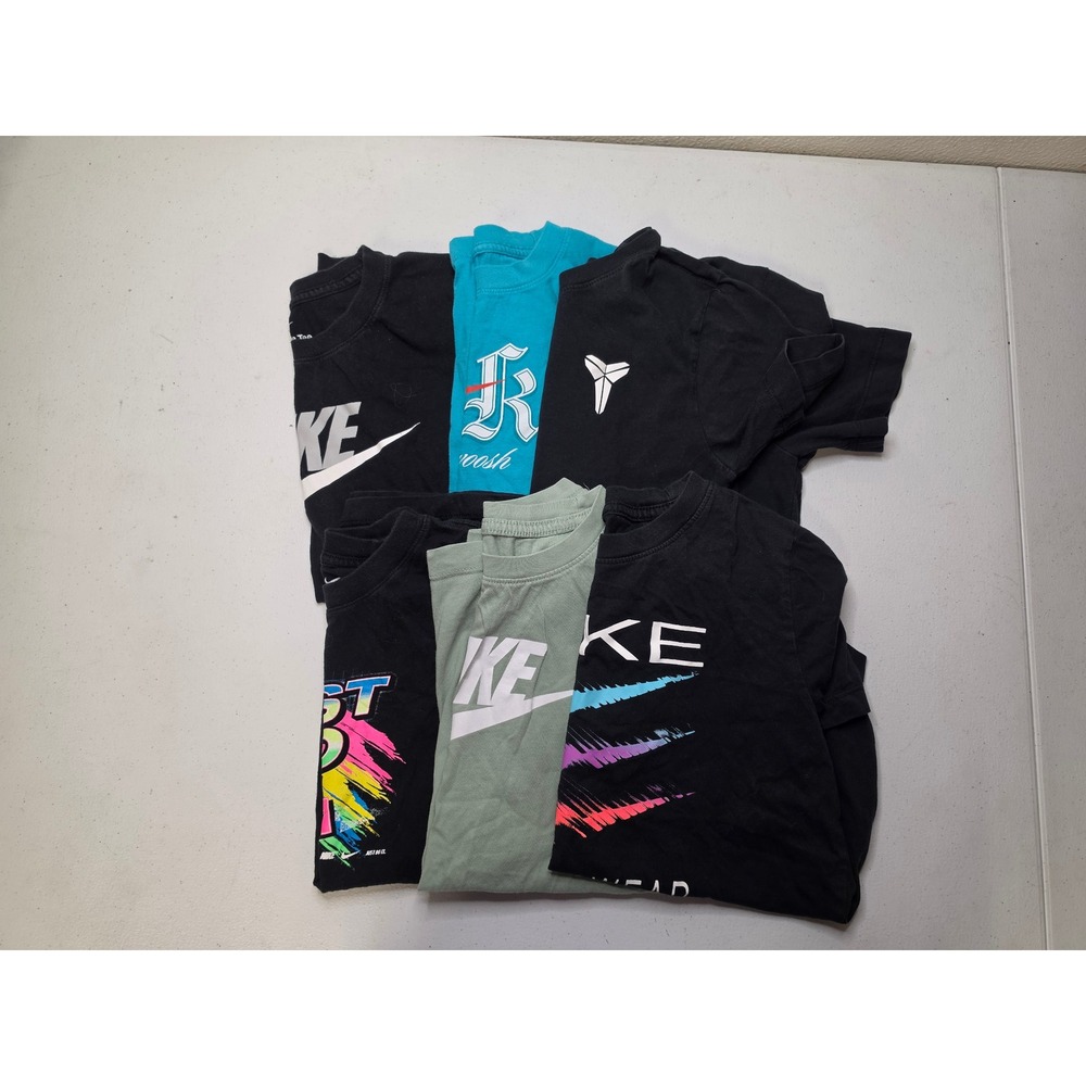 Nike Boys Graphic T-Shirt Lot 6pk Kobe Mamba Just Do It Black Teal Sage Large L
